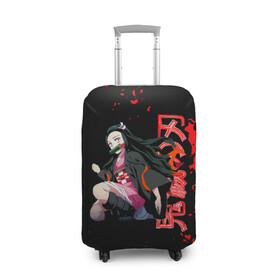 Чехол для чемодана 3D с принтом Незуко Камадо Kimetsu no Yaiba , 86% полиэфир, 14% спандекс | двустороннее нанесение принта, прорези для ручек и колес | demon slayer | kamado | kimetsu no yaiba | nezuko | tanjiro | аниме | гию томиока | зеницу агацума | иноске хашибира | камадо | клинок | корзинная девочка | манга | музан кибуцуджи | незуко | рассекающий демонов | танджиро