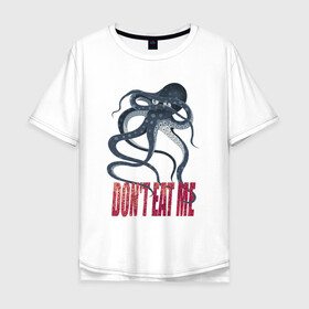 Мужская футболка хлопок Oversize с принтом Застенчивый осьминог , 100% хлопок | свободный крой, круглый ворот, “спинка” длиннее передней части | octopus | ктулху | морепродукты | морское | осьминог | спрут