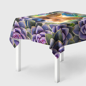 Скатерть 3D с принтом Лиса среди цветов , 100% полиэстер (ткань не мнется и не растягивается) | Размер: 150*150 см | flower | flowers | fox | лиса | лисичка | цветок | цветы