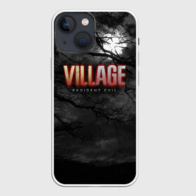 Чехол для iPhone 13 mini с принтом Resident Evil: Village ,  |  | alsina dimitrieska | darkness | game | inscription resident evil: village | moon | print resident evil: village | village | альсина димитриеска | деревня | игра | луна | надпись resident evil: village | принт resident evil: village | тьма