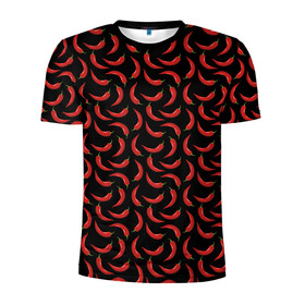 Мужская футболка 3D спортивная с принтом Hot pepper , 100% полиэстер с улучшенными характеристиками | приталенный силуэт, круглая горловина, широкие плечи, сужается к линии бедра | Тематика изображения на принте: жгучий перец | красный перец | перец | принт с перцем