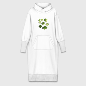 Платье удлиненное хлопок с принтом брокколи ,  |  | брокколи | еда | овощи | правильное питание