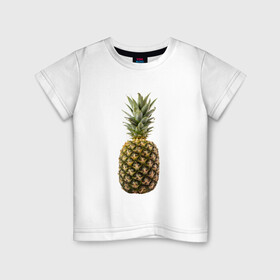 Детская футболка хлопок с принтом ананас , 100% хлопок | круглый вырез горловины, полуприлегающий силуэт, длина до линии бедер | ананас | еда | овощи | правильное питание | сладости | фрукты