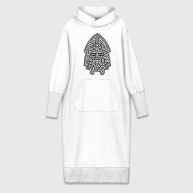 Платье удлиненное хлопок с принтом Лик Сварога ,  |  | бог | религия | русь | сварог | славянский | язычество