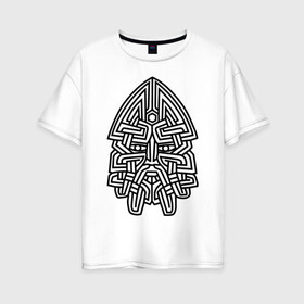 Женская футболка хлопок Oversize с принтом Лик Сварога , 100% хлопок | свободный крой, круглый ворот, спущенный рукав, длина до линии бедер
 | бог | религия | русь | сварог | славянский | язычество