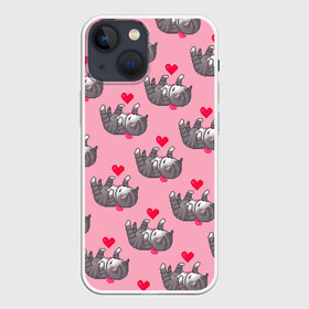 Чехол для iPhone 13 mini с принтом Пиксельные котики ,  |  | cat | cats | kitten | глаза | глазки | девочкам | кот | котёнок | котик | котики | котэ | котята | кошак | кошка | кошки | красивая | милая | прикольная | светлая | темная | черная