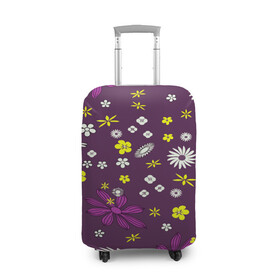 Чехол для чемодана 3D с принтом Цвета цветов дизайн , 86% полиэфир, 14% спандекс | двустороннее нанесение принта, прорези для ручек и колес | colorful | colors | design | floral | flowers | дизайн | красочные | цвета | цветочный | цветы