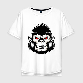 Мужская футболка хлопок Oversize с принтом Bad Monkey , 100% хлопок | свободный крой, круглый ворот, “спинка” длиннее передней части | animal | beast | gorilla | monkey | горилла | животные | зверь | конг | обезьяна | природа | хищник