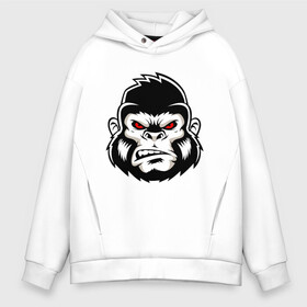 Мужское худи Oversize хлопок с принтом Bad Monkey , френч-терри — 70% хлопок, 30% полиэстер. Мягкий теплый начес внутри —100% хлопок | боковые карманы, эластичные манжеты и нижняя кромка, капюшон на магнитной кнопке | Тематика изображения на принте: animal | beast | gorilla | monkey | горилла | животные | зверь | конг | обезьяна | природа | хищник