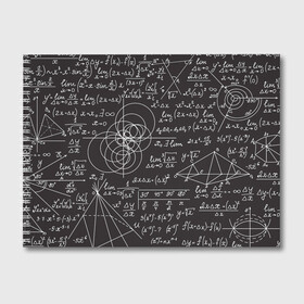 Альбом для рисования с принтом Алгебра и Геометрия , 100% бумага
 | матовая бумага, плотность 200 мг. | алгебра | геометрия | графики | сложный формулы | формулы