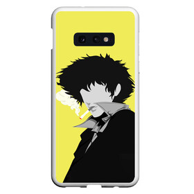 Чехол для Samsung S10E с принтом Cowboy Bebop. Спайк Шпигель , Силикон | Область печати: задняя сторона чехла, без боковых панелей | anime | cowboy bebop | manga | spike spiegel | аниме | бибоп | ковбой | ковбой бибоп | космический | космос | манга | ретро аниме | спайк шпигель