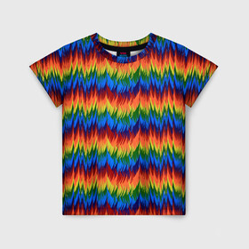 Детская футболка 3D с принтом РАДУЖНАЯ КИСЛОТА  , 100% гипоаллергенный полиэфир | прямой крой, круглый вырез горловины, длина до линии бедер, чуть спущенное плечо, ткань немного тянется | Тематика изображения на принте: acid | hippy | neon | rainbow | rasta | едкий | кислотный | летний | неоновый | радиоактивный | раста | солнечный | спектры | тепловизор | теплый | хиппи | яркий
