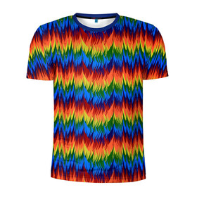 Мужская футболка 3D спортивная с принтом РАДУЖНАЯ КИСЛОТА , 100% полиэстер с улучшенными характеристиками | приталенный силуэт, круглая горловина, широкие плечи, сужается к линии бедра | Тематика изображения на принте: acid | hippy | neon | rainbow | rasta | едкий | кислотный | летний | неоновый | радиоактивный | раста | солнечный | спектры | тепловизор | теплый | хиппи | яркий