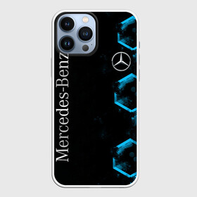 Чехол для iPhone 13 Pro Max с принтом Mercedes | Мерседес | Неон ,  |  | amg | auto | benz | blue | bmw | car | deutchland | germany | gts | mercedes | neon | авто | автомобиль | амг | бенз | бенц | бмв | германия | машина | мерседес | немецкий | неон | неоновые | неоновый | соты