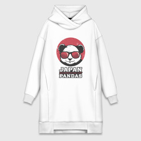 Платье-худи хлопок с принтом Japan Kingdom of Pandas ,  |  | art | japanese | panda | retro look | style | vintage look | арт | винтаж | винтажный стиль | кингдом | королевство | королевство панд | крутая панда в очках | панда | пандочка | ретро стиль | рисунок панды | япония | 