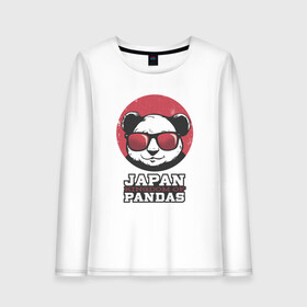 Женский лонгслив хлопок с принтом Japan Kingdom of Pandas , 100% хлопок |  | art | japanese | panda | retro look | style | vintage look | арт | винтаж | винтажный стиль | кингдом | королевство | королевство панд | крутая панда в очках | панда | пандочка | ретро стиль | рисунок панды | япония | 