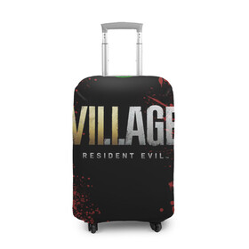 Чехол для чемодана 3D с принтом Resident Evil Village логотип , 86% полиэфир, 14% спандекс | двустороннее нанесение принта, прорези для ручек и колес | game | resident evil | resident evil 7 | resident evil village | village | виладж | игры | резидент | резидент ивел | резидент ивэл