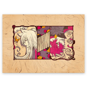 Поздравительная открытка с принтом Томоэ и Акира , 100% бумага | плотность бумаги 280 г/м2, матовая, на обратной стороне линовка и место для марки
 | Тематика изображения на принте: akura | kamisama kiss | kitsune | mizuki | nanami | tomoe | yokai | акура | аниме | бог | боги | демон лис | демоны | ёкай | змея | йокай | кицуне | лис | мидзуки | мизуки | нанами | неко | очень приятно бог | томое | томоэ