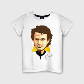 Детская футболка хлопок с принтом автограф Жозе Моуринью  , 100% хлопок | круглый вырез горловины, полуприлегающий силуэт, длина до линии бедер | jose mourinho | vdgerir | жозе моуринью