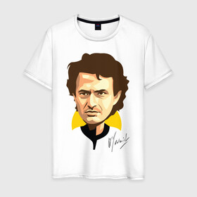 Мужская футболка хлопок с принтом автограф Жозе Моуринью  , 100% хлопок | прямой крой, круглый вырез горловины, длина до линии бедер, слегка спущенное плечо. | Тематика изображения на принте: jose mourinho | vdgerir | жозе моуринью