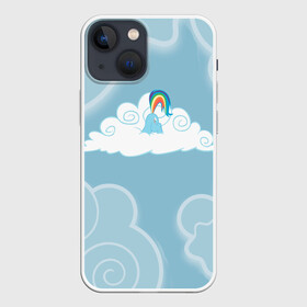 Чехол для iPhone 13 mini с принтом Rainbow in cloud ,  |  | my little pony | дружба это чудо | единорог | единороги | май литл пони | мульт | мультфильм | облака | радуга