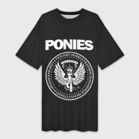 Платье-футболка 3D с принтом Pony x Ramones ,  |  | my little pony | ramones | дружба это чудо | единорог | единороги | май литл пони | мульт | мультфильм | рамонс | рок
