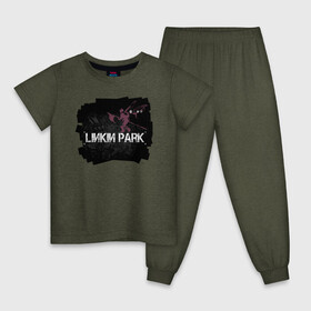 Детская пижама хлопок с принтом Linkin Park | LP (2021/22) , 100% хлопок |  брюки и футболка прямого кроя, без карманов, на брюках мягкая резинка на поясе и по низу штанин
 | 0x000000123 | chester bennington | linkin park | lp | mike shinoda | линкин парк | майк шинода | честер беннингтон