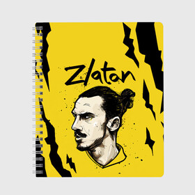 Тетрадь с принтом ЗЛАТАН ИБРАГИМОВИЧ ZLATAN , 100% бумага | 48 листов, плотность листов — 60 г/м2, плотность картонной обложки — 250 г/м2. Листы скреплены сбоку удобной пружинной спиралью. Уголки страниц и обложки скругленные. Цвет линий — светло-серый
 | football | sport | zlatan ibrahimovic | златан ибрагимович | милан | сборная швеции. zlatan | спорт | футбол