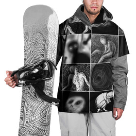 Накидка на куртку 3D с принтом Мрачные скетчи Плитка , 100% полиэстер |  | Тематика изображения на принте: halloween | sketches | мрачное | рисунки | скетчи | страшное | ужасы | человечки