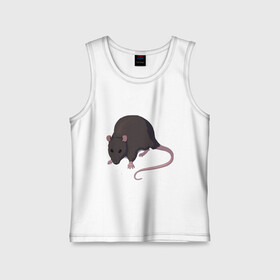Детская майка хлопок с принтом Чёрная крыса ,  |  | Тематика изображения на принте: rat | грызуны | животные | крысы | притомцы