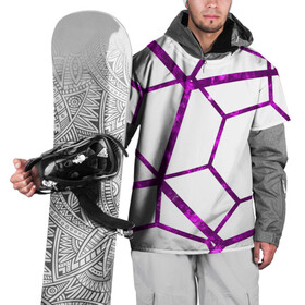 Накидка на куртку 3D с принтом Hexagon , 100% полиэстер |  | hexagon | lines | purple | violet | линии | фиолетовый многоугольник | шестиугольник