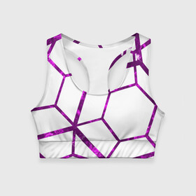 Женский спортивный топ 3D с принтом Hexagon , 82% полиэстер, 18% спандекс Ткань безопасна для здоровья, позволяет коже дышать, не мнется и не растягивается |  | hexagon | lines | purple | violet | линии | фиолетовый многоугольник | шестиугольник