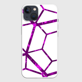 Чехол для iPhone 13 с принтом Hexagon ,  |  | hexagon | lines | purple | violet | линии | фиолетовый многоугольник | шестиугольник