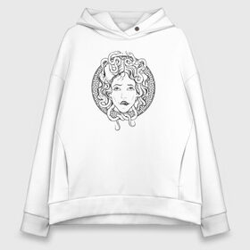 Женское худи Oversize хлопок с принтом Ахегао Горгона Ahegao Gorgon , френч-терри — 70% хлопок, 30% полиэстер. Мягкий теплый начес внутри —100% хлопок | боковые карманы, эластичные манжеты и нижняя кромка, капюшон на магнитной кнопке | ahegao | anime | manga | medusa gorgon | o face | senpai | versace | аниме | версаче | медуза горгона