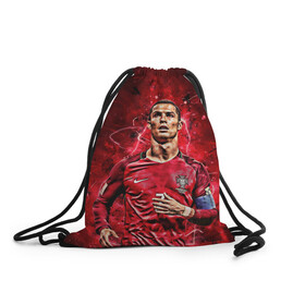 Рюкзак-мешок 3D с принтом Cristiano Ronaldo (Portugal) , 100% полиэстер | плотность ткани — 200 г/м2, размер — 35 х 45 см; лямки — толстые шнурки, застежка на шнуровке, без карманов и подкладки | 7 | cr | cr7 | cristiano | fc | fifa | footbal | juventus | madrid | portugal | real | ronaldo | soccer | криштиану | лига | мяч | мячик | поле | португалия | роналду | спорт | форма | футбол | футболист | футбольная | футбольный | чемпион |