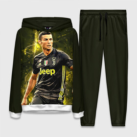 Женский костюм 3D (с толстовкой) с принтом Cristiano Ronaldo (Juventus) ,  |  | 7 | cr | cr7 | cristiano | fc | fifa | footbal | juventus | madrid | portugal | real | ronaldo | soccer | криштиану | лига | мяч | мячик | поле | португалия | роналду | спорт | форма | футбол | футболист | футбольная | футбольный | чемпион |