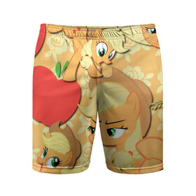 Мужские шорты спортивные с принтом Applejack pattern ,  |  | my little pony | дружба это чудо | единорог | единороги | май литл пони | мульт | мультфильм