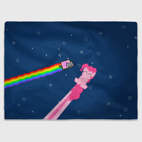 Плед 3D с принтом Nyan cat x Pony , 100% полиэстер | закругленные углы, все края обработаны. Ткань не мнется и не растягивается | my little pony | nyan cat | дружба это чудо | единорог | единороги | май литл пони | мульт | мультфильм | нян кэт