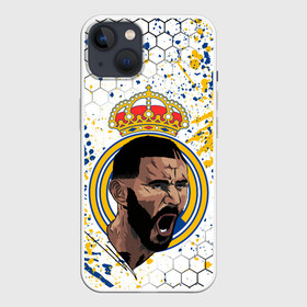 Чехол для iPhone 13 с принтом КАРИМ БЕНЗЕМА   REAL MADRID ,  |  | football | grunge. | karim mostafa benzema | real madrid | sport | брызги | карим бензема | реал мадрид | сборная франции | спорт | футбол