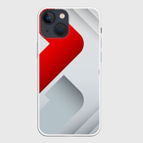 Чехол для iPhone 13 mini с принтом 3D SPORT STYLE RED  WHITE ,  |  | 3d | 3д | sport | абстракция | линии | паттерн | соты | спортивный стиль | текстуры