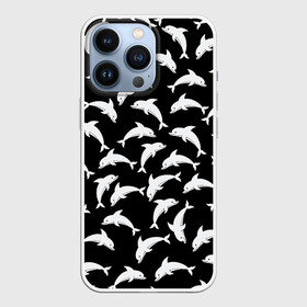 Чехол для iPhone 13 Pro с принтом Дельфиновый фон | Dolphin ,  |  | dolphin | дельфин | дельфиновый фон | дельфины | косатка | морской житель | пляжная