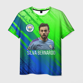 Мужская футболка 3D с принтом Бернарду Силва Манчестер Сити , 100% полиэфир | прямой крой, круглый вырез горловины, длина до линии бедер | manchester city | бернарду силва | манчестер сити | сборная португалии | футбол | футболист