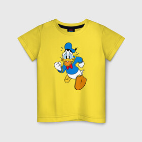 Детская футболка хлопок с принтом Дональд Дак , 100% хлопок | круглый вырез горловины, полуприлегающий силуэт, длина до линии бедер | disney | don | donald duck | donald fauntleroy duck | vdzabma | дисней | дон | дональд дак