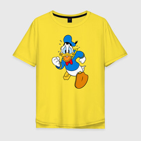 Мужская футболка хлопок Oversize с принтом Дональд Дак , 100% хлопок | свободный крой, круглый ворот, “спинка” длиннее передней части | disney | don | donald duck | donald fauntleroy duck | vdzabma | дисней | дон | дональд дак