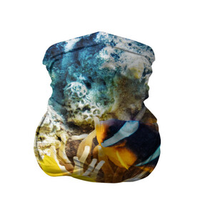 Бандана-труба 3D с принтом Морской мир , 100% полиэстер, ткань с особыми свойствами — Activecool | плотность 150‒180 г/м2; хорошо тянется, но сохраняет форму | вода | море | морская вода | морские животные | морские жители | морской мир | океан | рыбки | рыбы