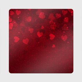 Магнит виниловый Квадрат с принтом КРАСНЫЕ СЕРДЕЧКИ | HEART (Z) , полимерный материал с магнитным слоем | размер 9*9 см, закругленные углы | Тематика изображения на принте: affection | cardiac | fondness | heart | love | loving | любимая | любмый | любовь | любоф | любофф | любофь | надписи | надпись | сердечко | сердце | сердцевина | сердчишко