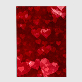 Постер с принтом СЕРДЕЧКИ | HEARTS (Z) , 100% бумага
 | бумага, плотность 150 мг. Матовая, но за счет высокого коэффициента гладкости имеет небольшой блеск и дает на свету блики, но в отличии от глянцевой бумаги не покрыта лаком | affection | cardiac | fondness | heart | love | loving | любимая | любимый | любовь | любоф | любофф | любофь | надписи | надпись | сердечко | сердце | сердцевина | сердчишко