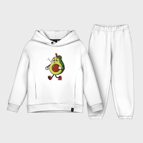Детский костюм хлопок Oversize с принтом Авокадо поет ,  |  | avocado | cute | fruit | авокадо | милый | музыка | фрукт