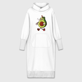 Платье удлиненное хлопок с принтом Авокадо поет ,  |  | avocado | cute | fruit | авокадо | милый | музыка | фрукт
