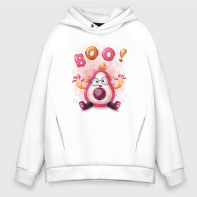 Мужское худи Oversize хлопок с принтом Авокадо boo! , френч-терри — 70% хлопок, 30% полиэстер. Мягкий теплый начес внутри —100% хлопок | боковые карманы, эластичные манжеты и нижняя кромка, капюшон на магнитной кнопке | avocado | boo | cute | fruit | авокадо | милый | музыка | фрукт